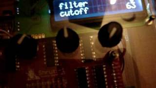 Shruti-1 sequenced by TB303 midibass mk2