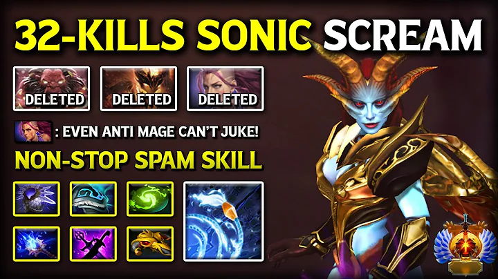 32-KILLS SONIC SCREAM MID Queen of Pain | Non-stop Spam Skill Even Anti Mage Can't Escape DotA 2