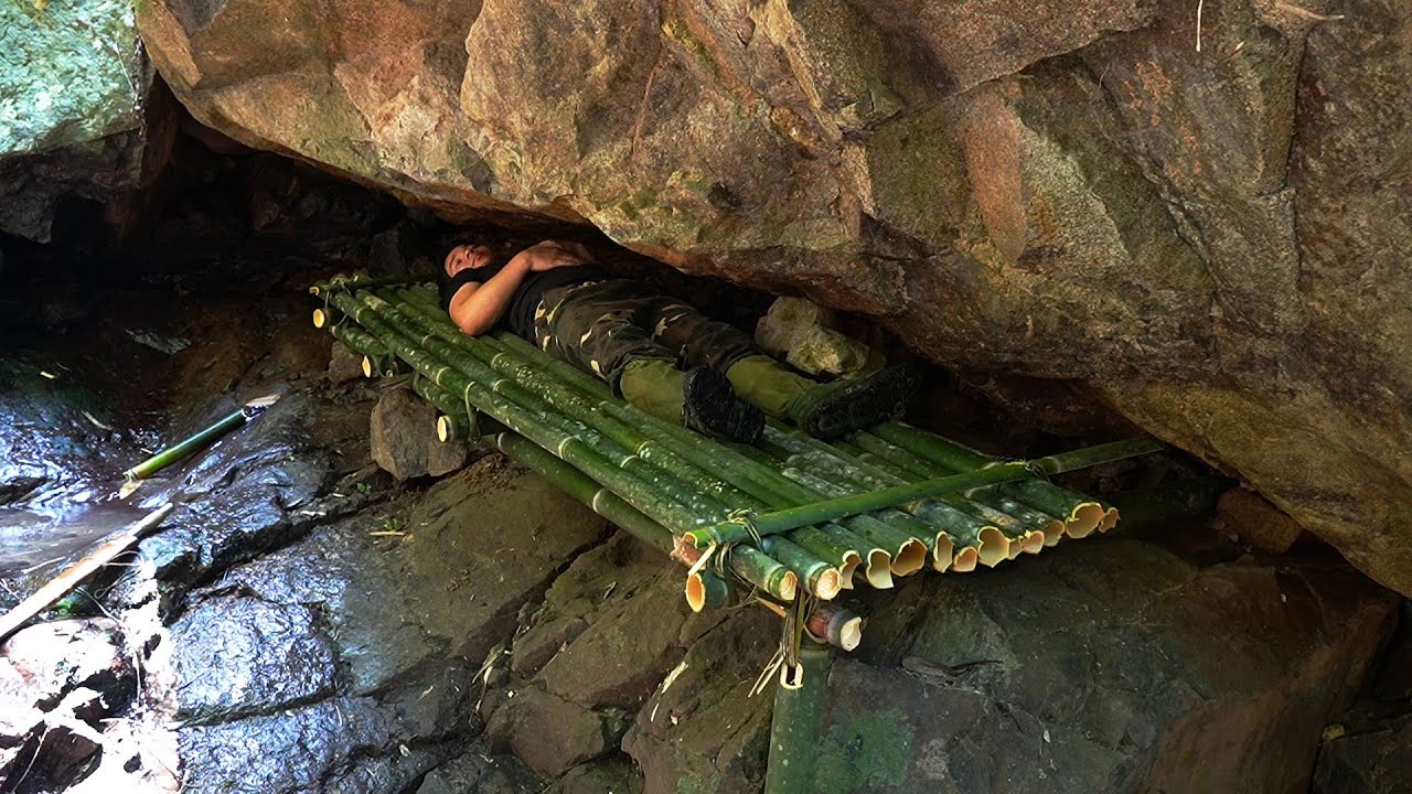 Rock Cave Shelter, Ручная рыбалка, Catch and Cook: Survival Alone | ЭП.255