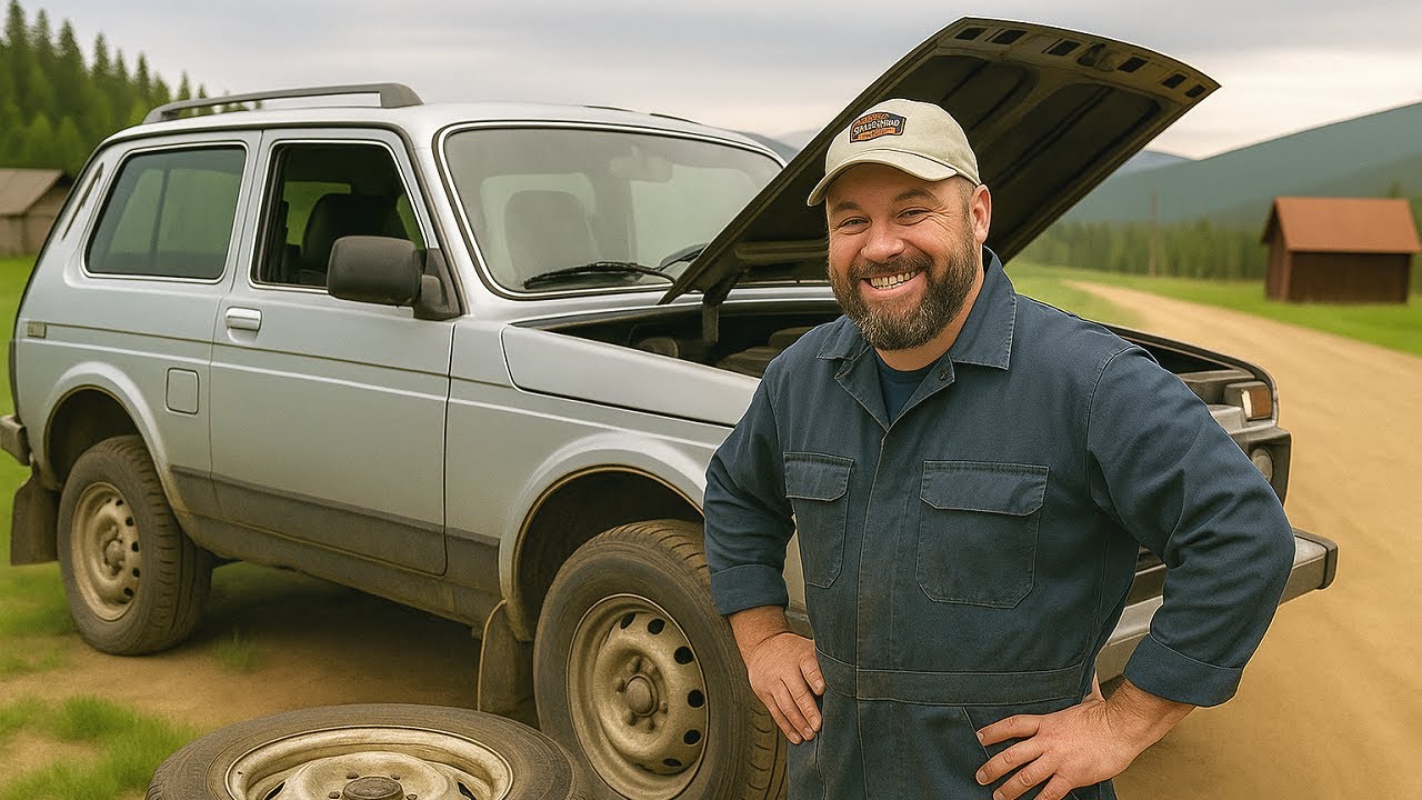 Немец в Сибири: Матиас чинит свою Lada Niva с местным механиком в гараже