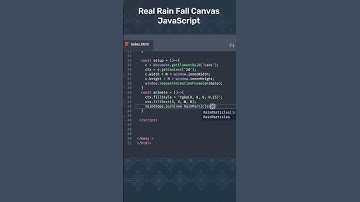 Create Rain Canvas in javascript | HTML5 Canvas #shorts #css #developer #coding