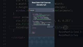 Create Rain Canvas in javascript | HTML5 Canvas #shorts #css #developer #coding