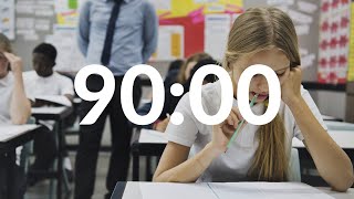 📝School Exams Ambience 📚90 min Ambient Exam Hall Sounds Timer (1 hour 30 min.)