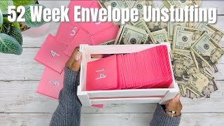 UNSTUFFING MY 52 WEEK ENVELOPE SAVINGS CHALLENGE | CASH STUFFING | CASH ENVELOPES | @PiNKxEVERYTHiNG