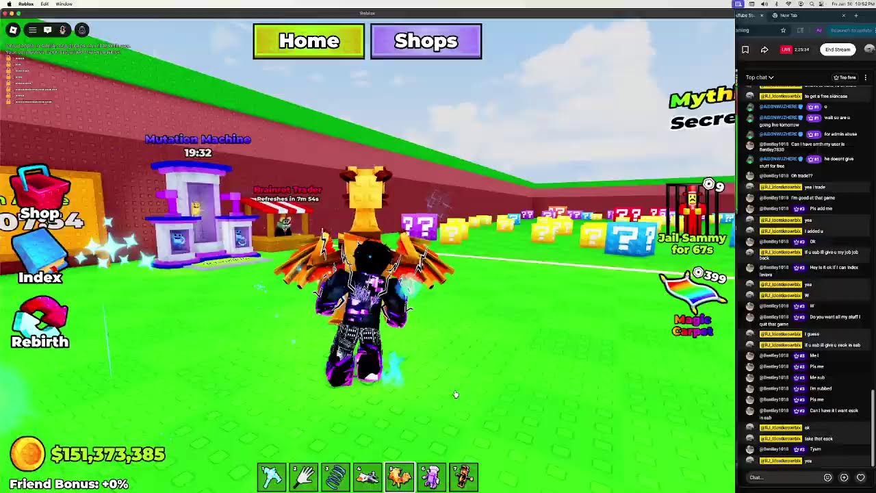 Doing trades on Sab And Giving game passes for brainrots