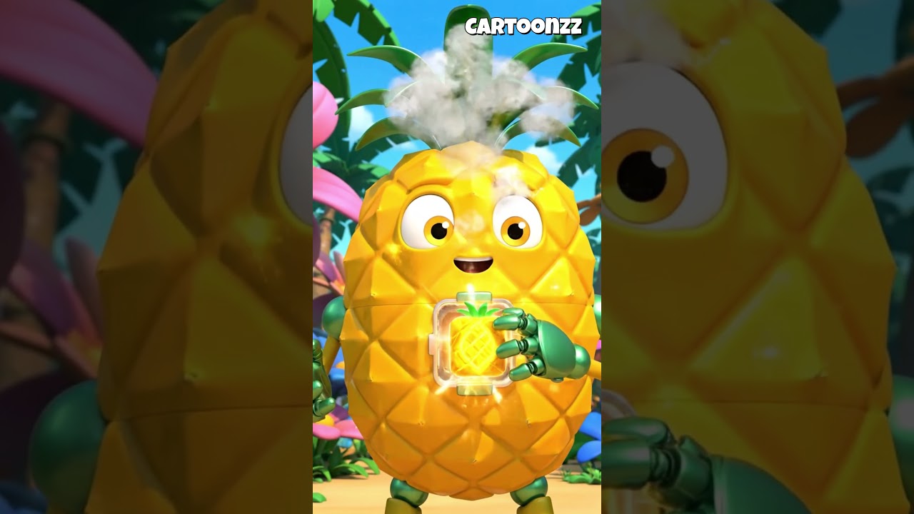 Adorable Pineapple Robot Snack Time! 🍍🤖