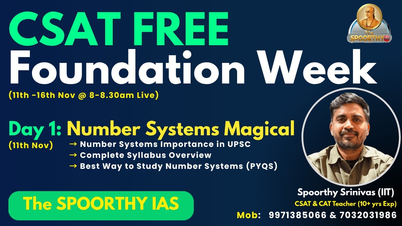 Day -1:Number Systems Made Magical |UPSC CSAT 2026 Foundation 