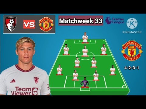 Bournemouth vs Manchester United ~ Potential Line Up Man United Matchweek 33 Premier League 2023/24