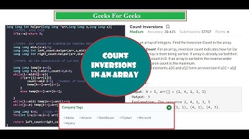 COUNT INVERSIONS in an array|| GFG || Amazon || Adobe || Microsoft || Flipkart