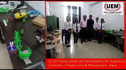 Industrial Automation Model - a Robotic Hand developed by students of UEM Jaipur