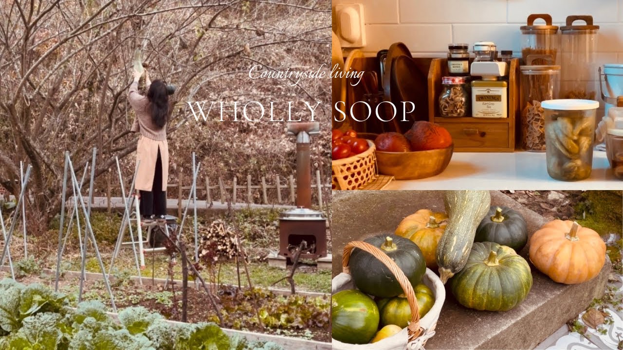 겨울을 준비하는🌲산골짜기의 포근한 시골집 풍경, 소박해서 더 좋은 진짜  시골집밥🍚,  cozy kitchen 🧺