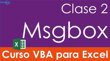 Curso VBA para Excel - Clase 2 Función Msgbox