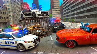 Epic Escape! Stock Car Frees Warrior from Super Police 🚨🚙
