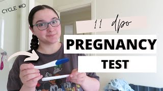 Live Pregnancy Test At 11 dpo || Faint lines getting darker? || TTC Baby #3 Cycle 10