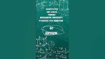QUANTITATIVE AND LOGICAL THINKING PYQ(2024) question paper Berhampur university 4th semester #exam