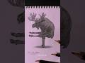 Moose: Balance on Two Legs || Pencil sketching || #sketching