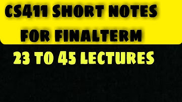Cs411 short notes for finalterm