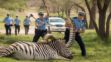 Animal Rescue: Brave Rescue Team RESCUES A Zebra From Giant Python