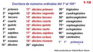 1-10 Escritura de números ordinales del primero centésimo ¡¡¡BUENÍSIMO!!! - YouTube