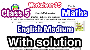 Class 5 Maths ( English medium) Worksheet 25 solved assignment