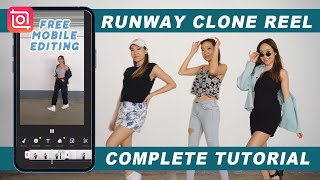 Solo Runway Clone Reel / Tiktok Tutorial- Detailed guide, mobile video editing app, multiple of you!