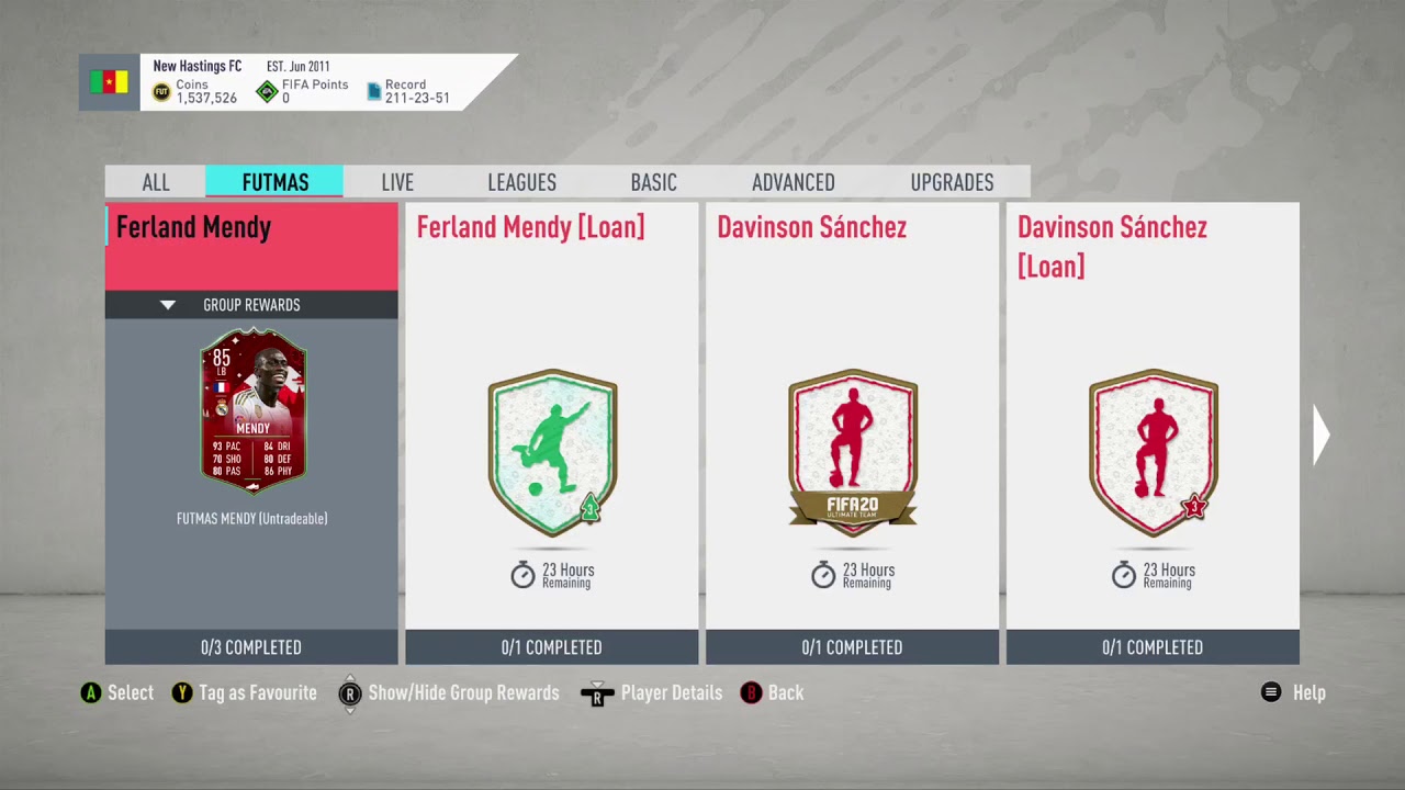 85 MENDY + 85 Sanchez Futmas SBC FIFA 20