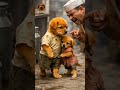 The Little Puppy with the  Milk in the Dust, Courage in His Eyes