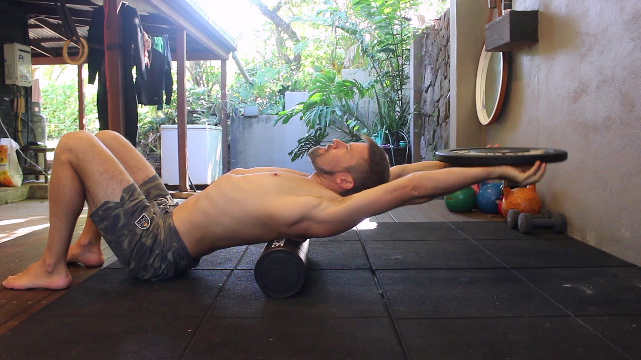 Thoracic Extension Over Foam Roller, Weighted