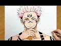 Sukuna Jujutsu Kaisen Drawing: Full Color Marker Illustration Process