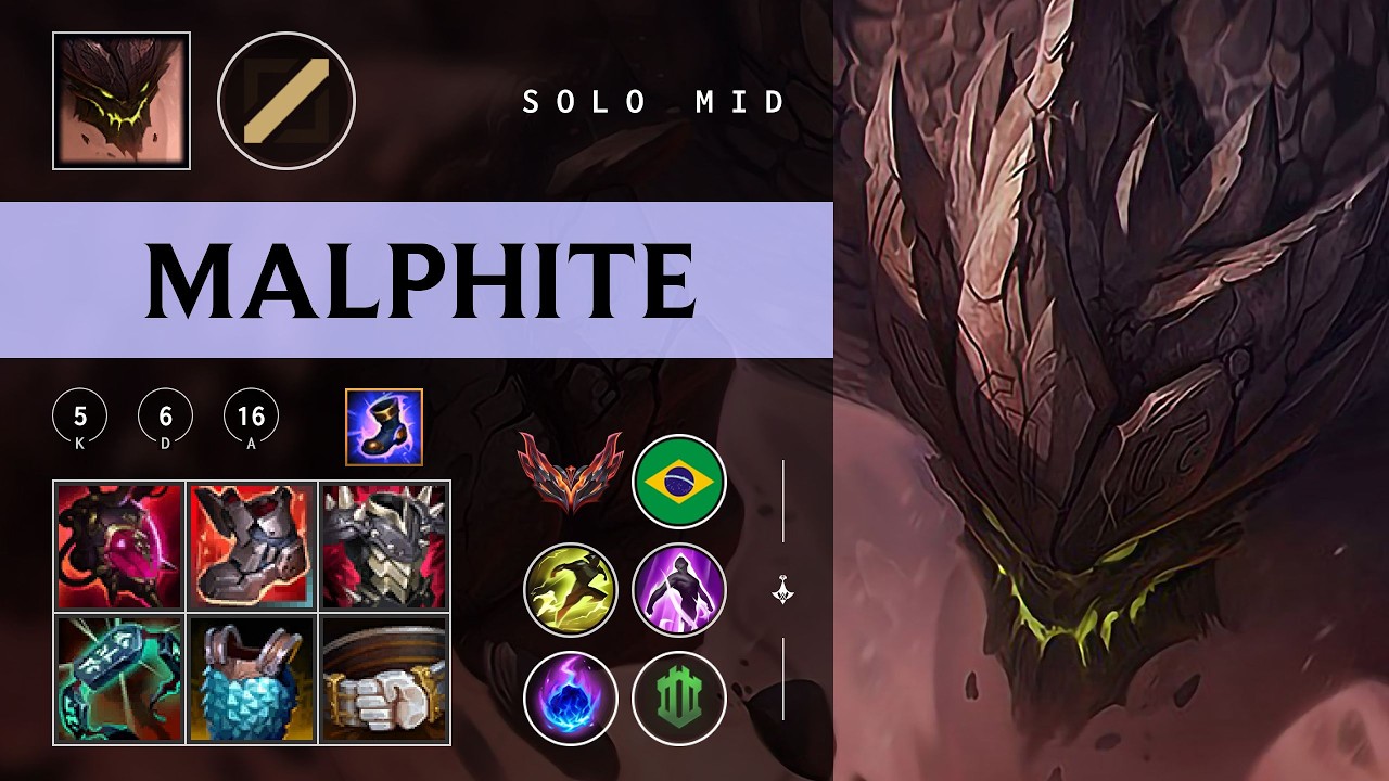 Malphite Mid vs Zed - BR Grandmaster Patch 26.05