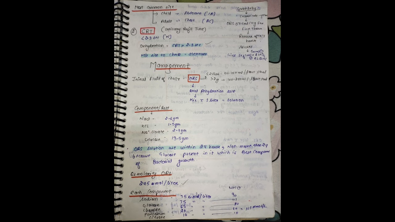 Diarrhea (Full Notes) in Child Health Nursing