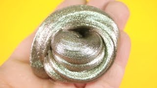How to Make Satisfying Glitter Steel Slime l Satisfying Slime Video