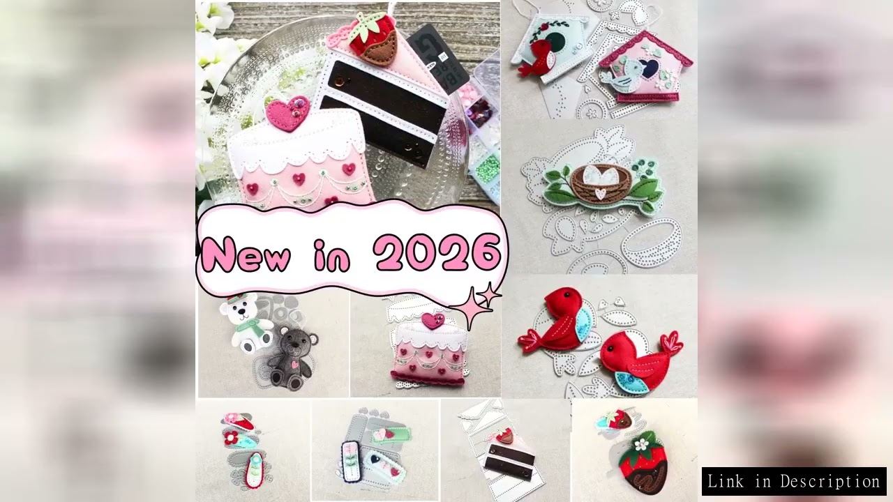 Felt Die Cake Strawberry Bear Nested Love Heart Birds Metal Cutting Dies for DIY Decorating Scrapboo