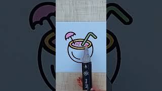 Oddly satisfying coloring🍹[40] #coloringwithmarkers #satisfying