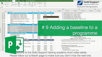 Adding a baseline to a programme - MSP quick tip # 9