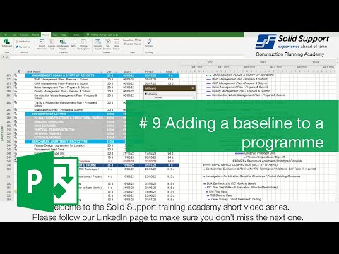 Adding a baseline to a programme - MSP quick tip # 9