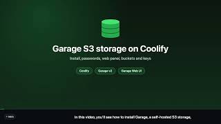 How to Install Garage S3 Storage on Coolify (with Web UI) | Self-Hosted S3 Setup