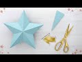 DIY Christmas decor ❄️ Cute paper star⭐Easy to make /Paper star ✨#trending​ #papercraft#diy #viral 