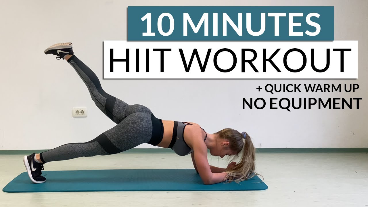 10 MINUTES HIIT WORKOUT WITH A QUICK WARM UP // NO EQUIPMENT - YouTube