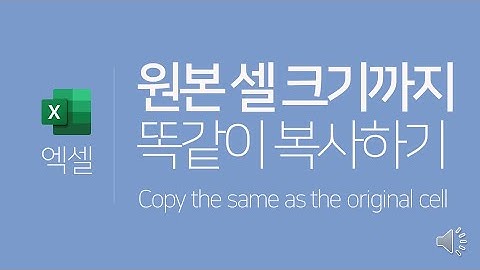엑셀 | 원본 셀 크기까지 똑같이 복사하기(원본 열 너비 유지) (ENG SUB) Excel | Copy to original cell size