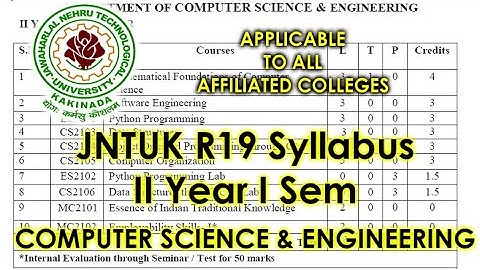 JNTUK R19 Syllabus | II Year I Sem | CSE Syllabus B.Tech R19 | Purushotam Academy