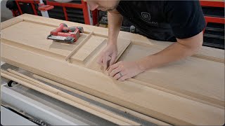 Solid white oak door gets custom moulding