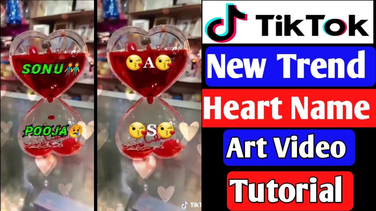 TikTok New Trend Name Art Vide Tutorial | TikTok Par Heart Name Art Video Kaise Banaye | Name