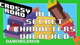 ★ CROSSY ROAD All Secret Characters | ALL Secret Characters Unlocked (Ocean Update July 2018)