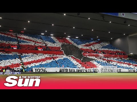 Moment Rangers Players Join Ibrox Crowd To Sing National Anthem After Minutes Silence For The Queen