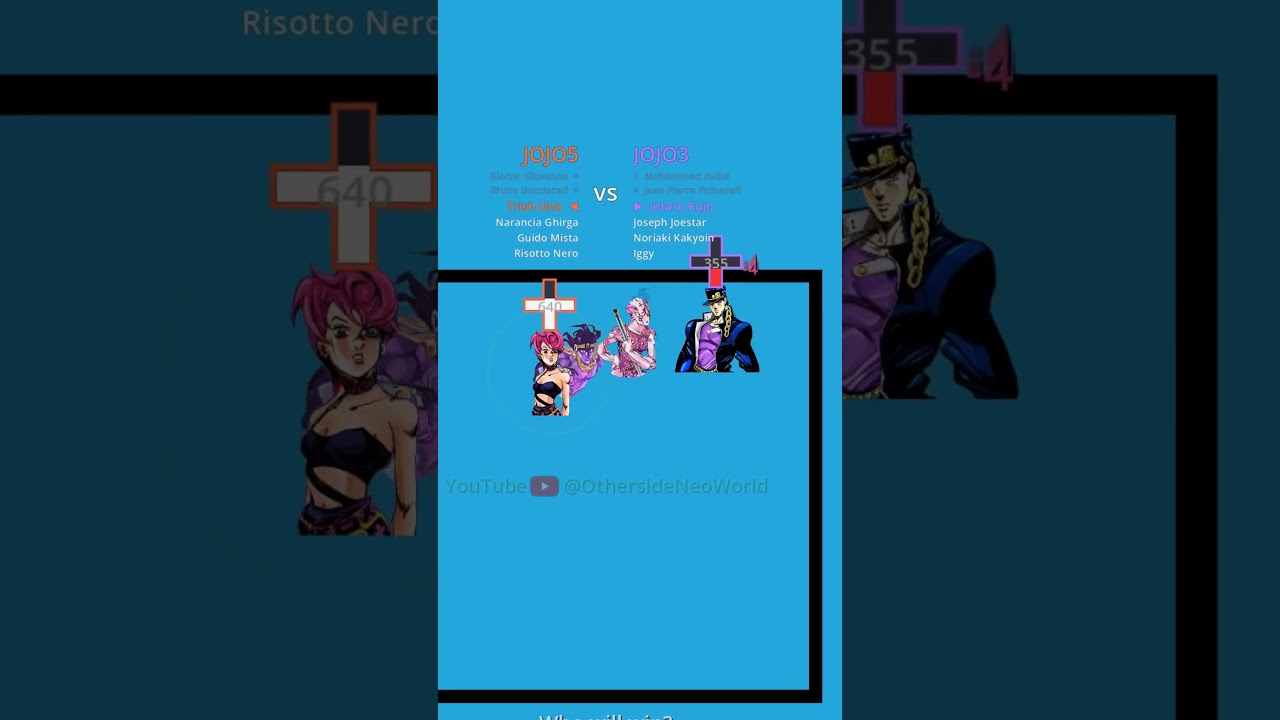 JOJO5 vs JOJO3 #jojosbizarreadventure - YouTube