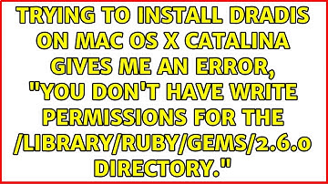 Trying to install Dradis on Mac OS X Catalina gives me an error, "You don