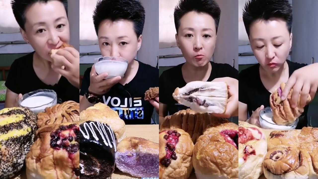 [ASMR] 娟子's BREAD w/ YOGHURT compilation (part 2) mukbang;먹방 ; 吃播 *Milk/Yoghurt Dipping series