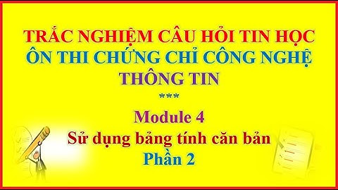 Sử dụng bảng tính căn bản || Module 4 phần 2