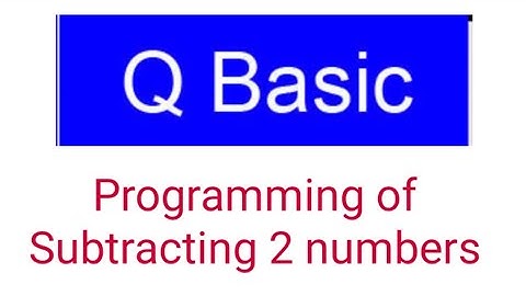 Q BASIC Tutorial 1 - Programming of subtracting 2 numbers | IDEAL COMPUTING